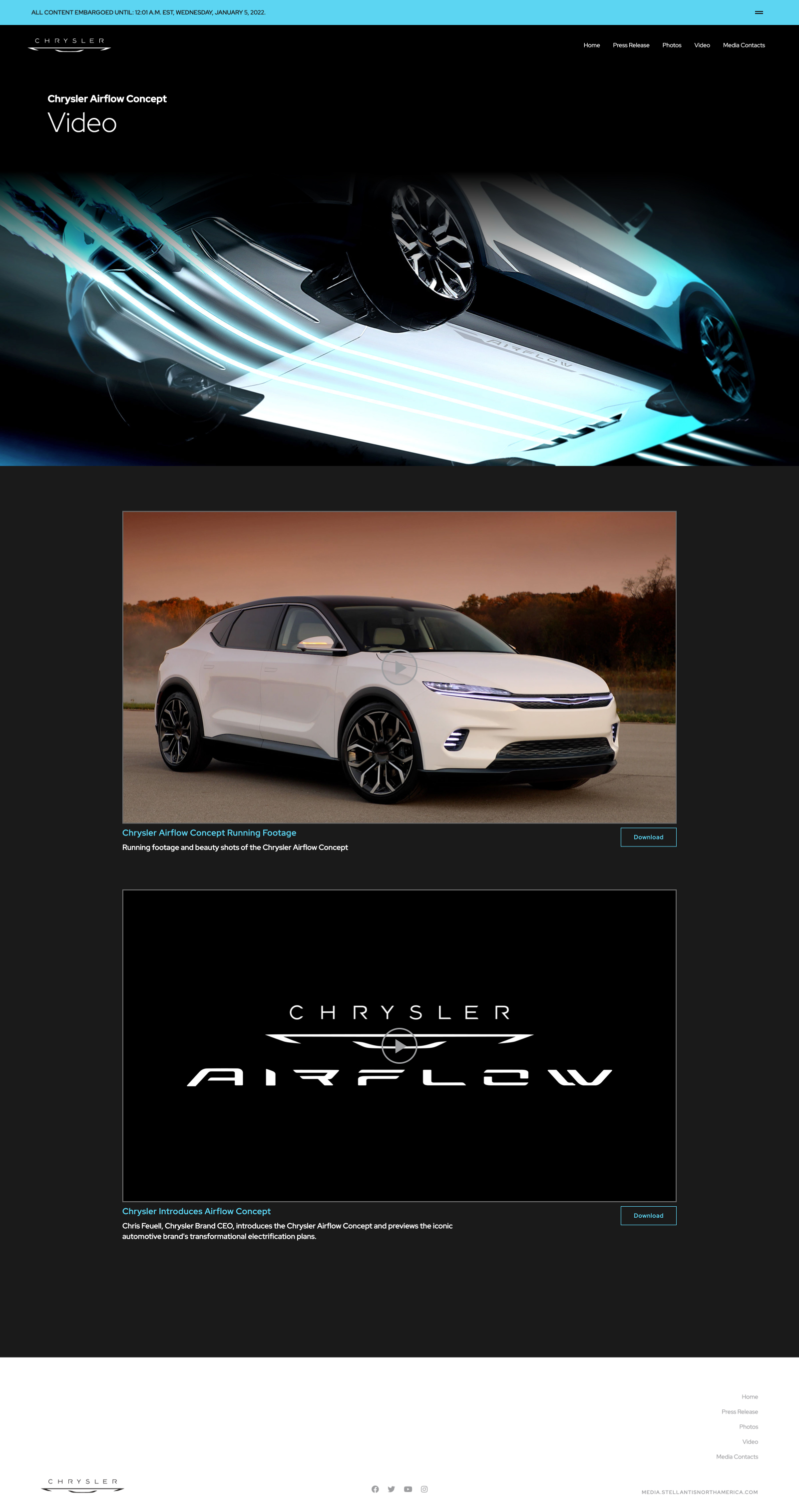 Chrysler Airflow Concept screen.